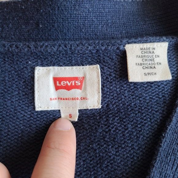 Levi's Men's Cardigan - Small - Navy Blue - Button Down Sweater - Picture 7 of 13